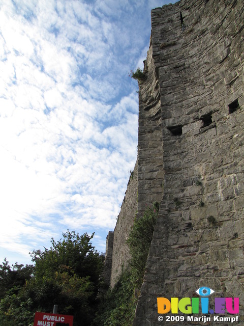 SX09699 Wall and sky at Oystermouth Castle